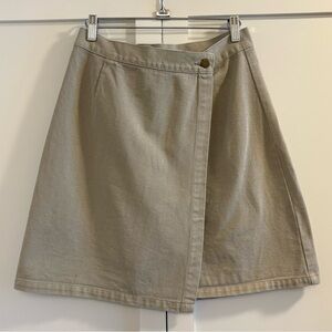 Vintage Northwest Outfitters Gray Cotton Denim Mini Wrap Skirt 8 XS/S